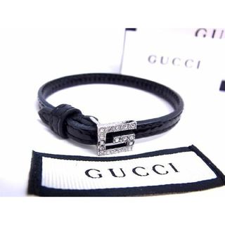 グッチ(Gucci)の■極美品■ GUCCI グッチ パテントレザー ラインストーン ブレスレット アクセサリー レディース ブラック系 AJ3450UZ(ブレスレット/バングル)