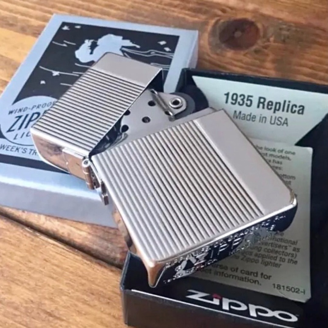 新品 Zippo 1935 レプリカ ダイヤカットライン 両面 彫刻 ジッポー