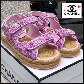 シャネル(CHANEL)のシャネル CHANEL♡ツイードサンダル♡新品(サンダル)