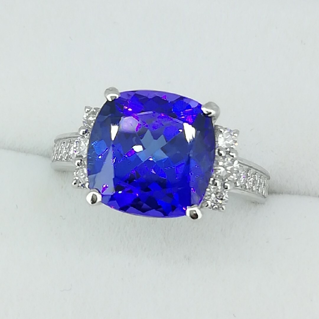 Pt900✨タンザナイト5.06ct✨ダイヤ0.40ct✨綺麗リング✨QVC商品 レディースのアクセサリー(リング(指輪))の商品写真