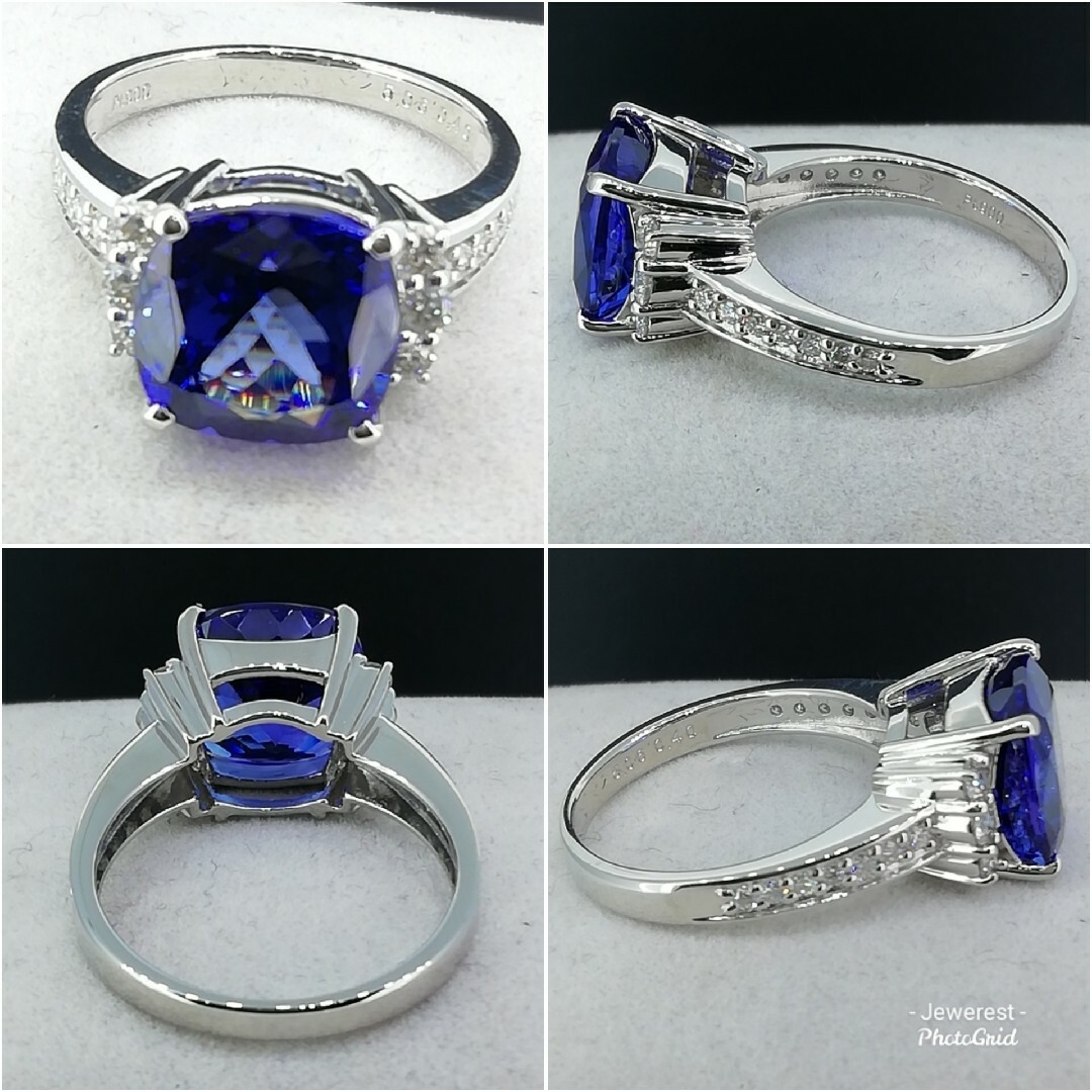 Pt900✨タンザナイト5.06ct✨ダイヤ0.40ct✨綺麗リング✨QVC商品 レディースのアクセサリー(リング(指輪))の商品写真