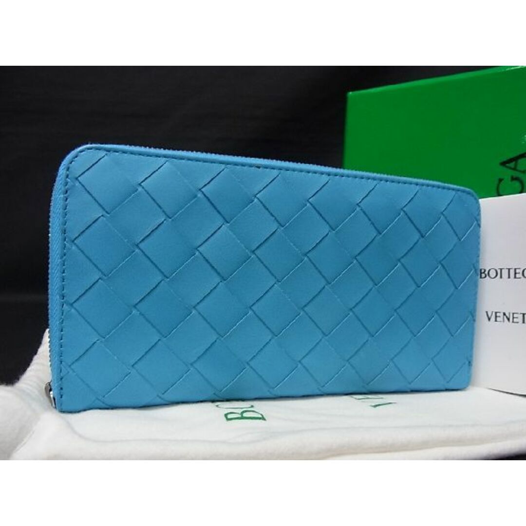 ■新品■未使用■ BOTTEGA VENETA ボッテガヴェネタ イントレチャート レザー 長財布 ウォレット ライトブルー系 AF2271sPレザーサイズ