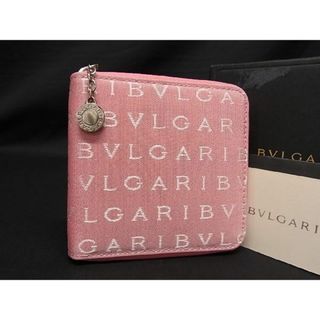 ブルガリ(BVLGARI)の■極美品■ BVLGARI ブルガリ ロゴマニア キャンバス ラウンドファスナー 財布 ウォレット レディース ピンク系 AK5745 (長財布)