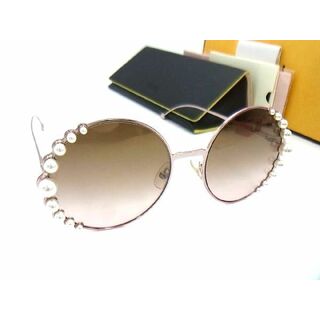 フェンディ(FENDI)の■新品同様■ FENDI フェンディ FF0295/S 35J53 フェイクパール サングラス メガネ 眼鏡 アイウェア ピンクゴールド系 AE3538ｱZ(サングラス/メガネ)