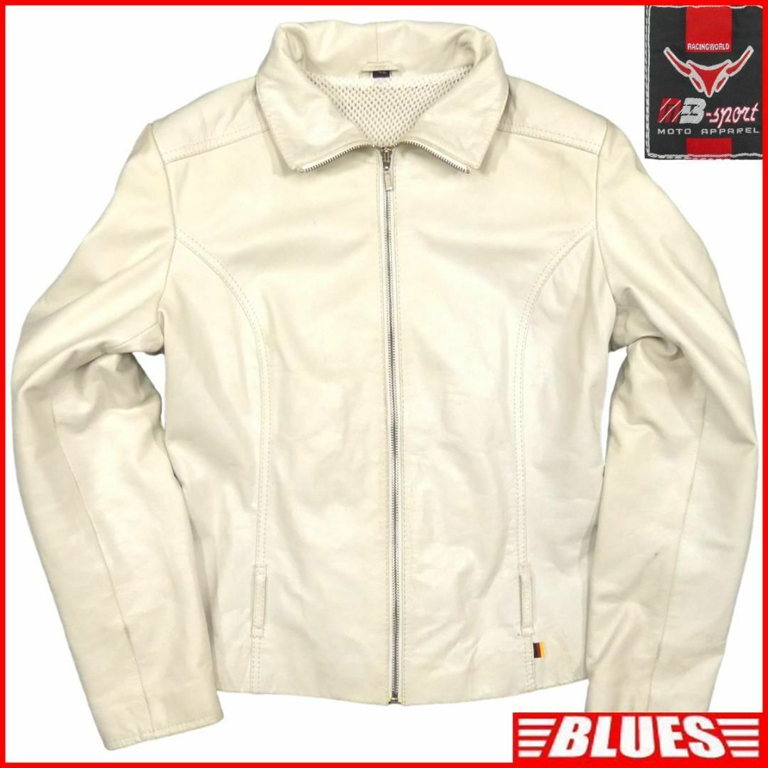 ライダースジャケット 本革 シングル メンズ XL 白 アイボリー X6893 メンズのジャケット/アウター(ライダースジャケット)の商品写真