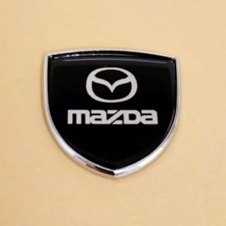 マツダ(マツダ)のMAZDA 　マツダ　3D金属ステッカー ブラック　1枚(車外アクセサリ)