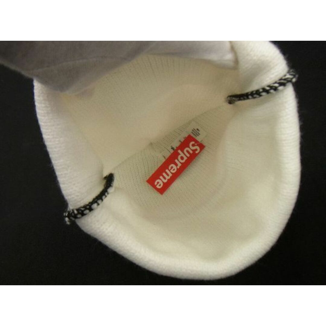 ■新品■未使用■ Supreme シュプリーム コントラストステッチビーニー アクリル100％ ニット帽 ニットキャップ 帽子 ホワイト系 AI5616UZ
