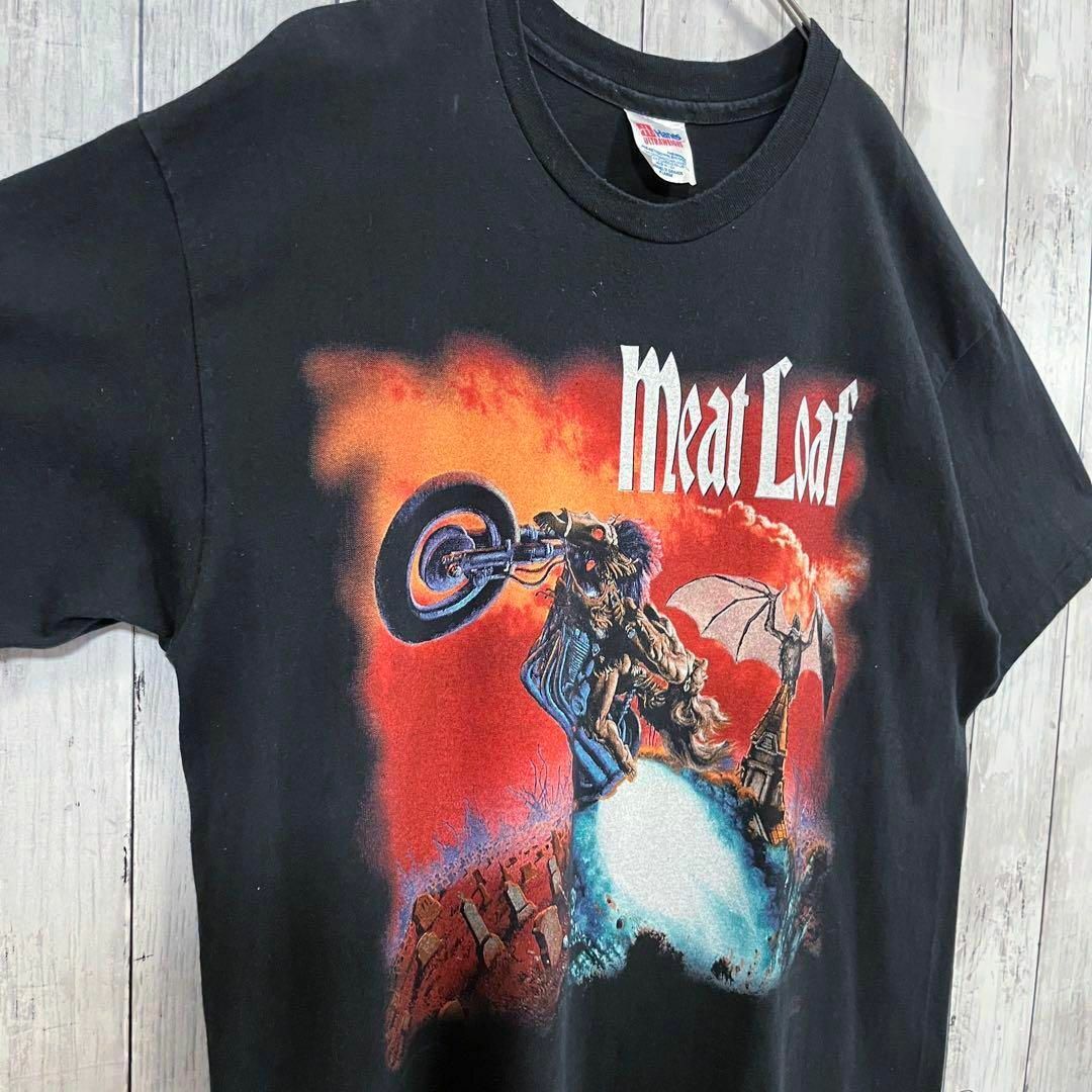 ロックバンドTシャツ　MEAT LOAFバックプリントTシャツ　サイズXL黒