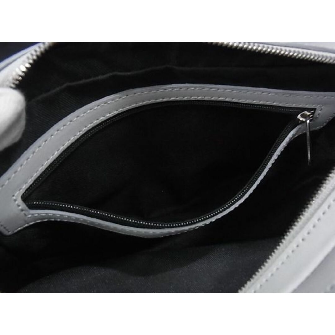 ■極美品■ YONFA ヨンファ レザー ショルダーバッグ クロスボディ 斜め掛け 肩掛け レディース グレー系 AI2611アO