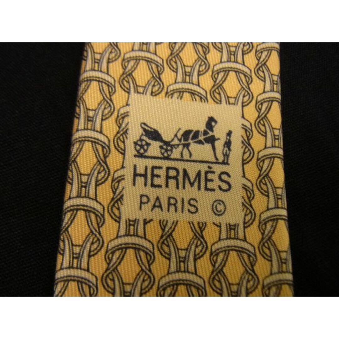 Hermes(エルメス)の■新品■未使用■ HERMES エルメス シルク100% 総柄 ネクタイ ビジネス 紳士 メンズ イエロー系 AK3589ｷk メンズのファッション小物(ネクタイ)の商品写真