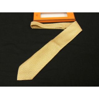 エルメス(Hermes)の■新品■未使用■ HERMES エルメス シルク100% 総柄 ネクタイ ビジネス 紳士 メンズ イエロー系 AK3589ｷk(ネクタイ)