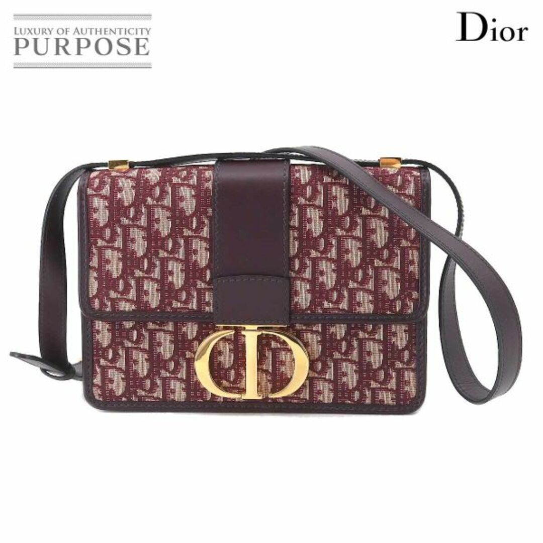 未使用 展示品 クリスチャン ディオール Christian Dior オブリーク 30 モンテーニュ ショルダー バッグ レザー キャンバス ボルドー VLP 90201712