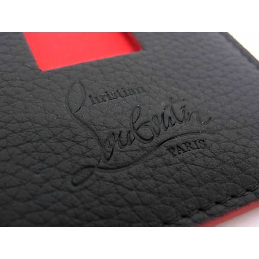 ■新品■未使用■ Christian Louboutin クリスチャンルブタン レザー 定期入れ カードケース パスケース カード入れ ブラック系 AN5308