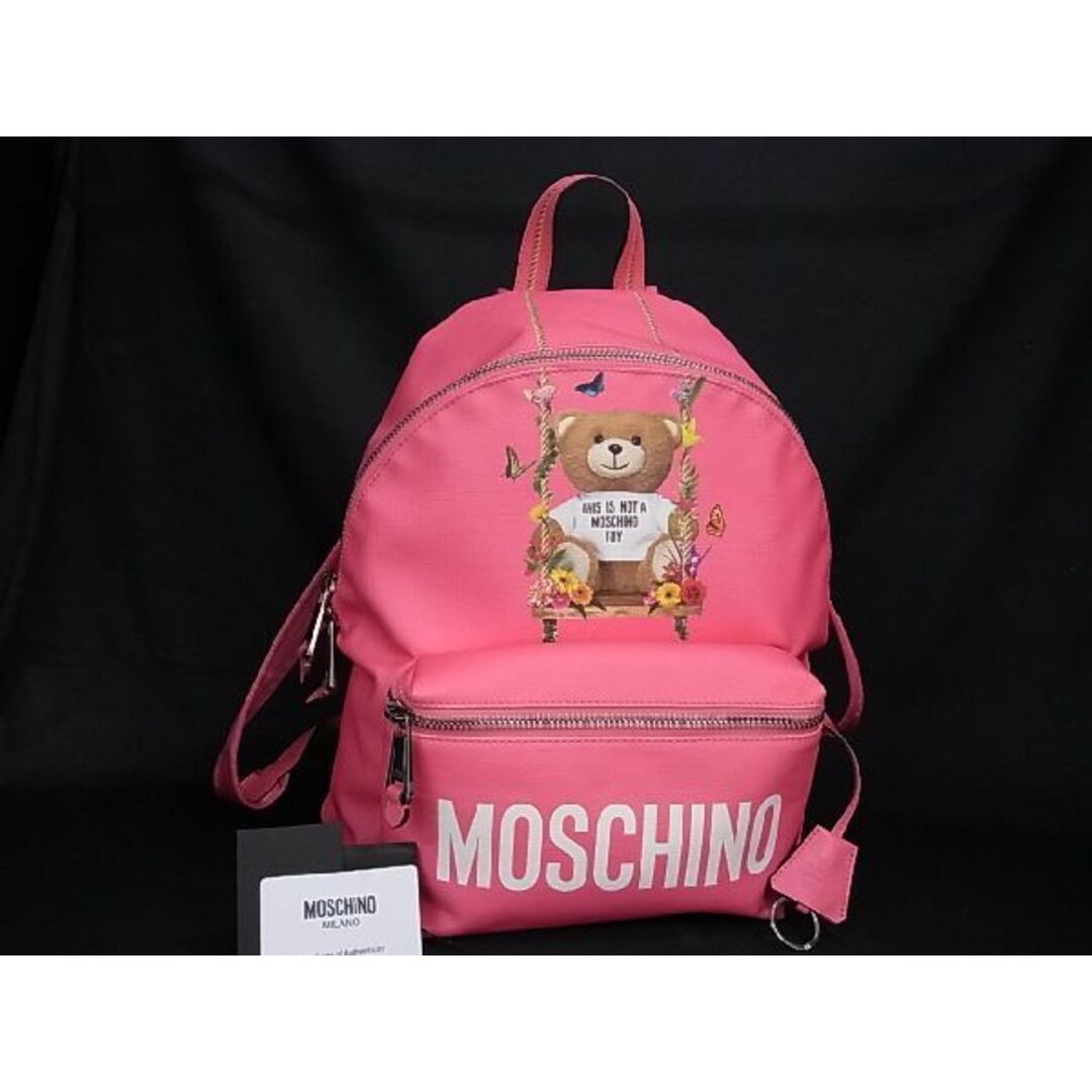【極美品】モスキーノ　リュック　保存袋付き　クマ　ブランコ　ピンク