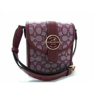 コーチ(COACH)の■新品同様■ COACH コーチ C8321 シグネチャー キャンバス×レザー クロスボディ ショルダーバッグ レディース ボルドー系 AK9045(その他)