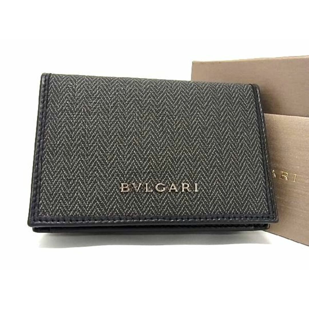 ■新品■未使用■ BVLGARI ブルガリ ウィークエンド PVC×レザー カードケース パスケース 名刺入れ ダークグレー系 AK6988