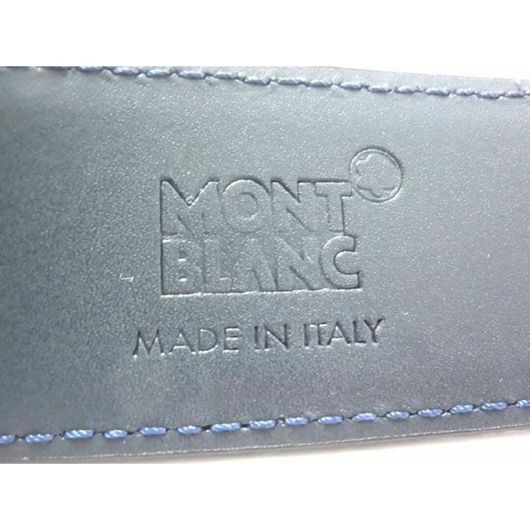 ■新品■未使用■ MONTBLANC モンブラン レザー Mバックル リバーシブル ベルト ビジネス 紳士 メンズ ブラック系×ネイビー系 AL2081 3