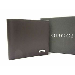 グッチ(Gucci)の■新品同様■ GUCCI グッチ 034 0416 1760 レザー 二つ折り 財布 ウォレット 小銭入れ メンズ ブラウン系 AL5154(長財布)