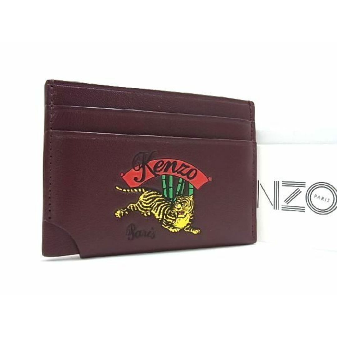 ■新品■未使用■ KENZO ケンゾー レザー カードケース 名刺入れ パスケース 定期入れ レディース メンズ ボルドー系 BD6497