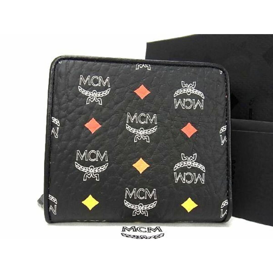 ■新品■未使用■ MCM エムシーエム モノグラム ヴィセトス柄 レザー 二つ折り 財布 ウォレット メンズ レディース ブラック系 AM2953 |  フリマアプリ ラクマ