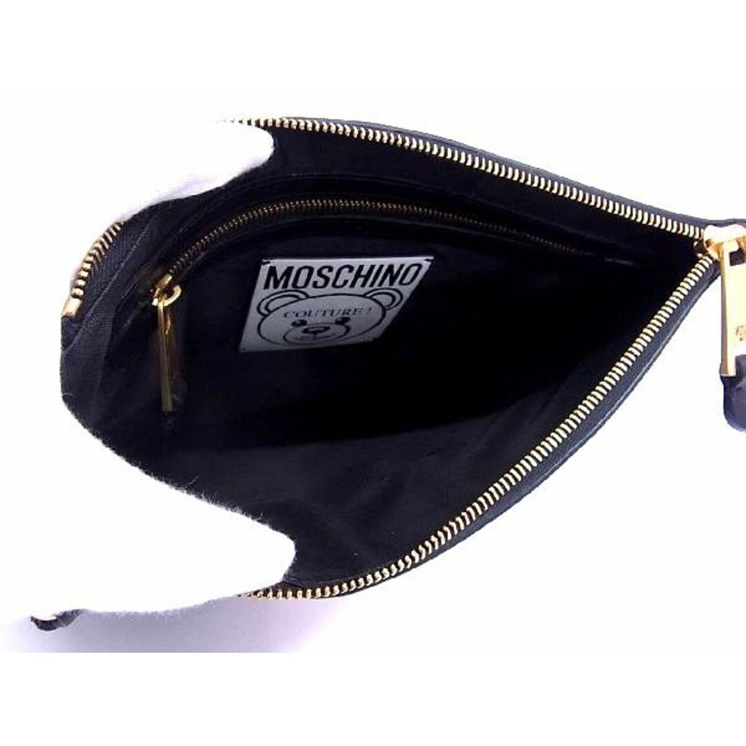 MOSCHINO(モスキーノ)の■新品■未使用■ MOSCHINO モスキーノ PVC×レザー テディベア くま クラッチバッグ セカンドバッグ ポーチ ブラック系 AL3032 レディースのバッグ(トートバッグ)の商品写真