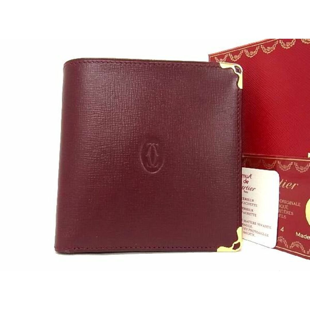 ■新品■未使用■ Cartier カルティエ マストライン レザー 二つ折り 財布 ウォレット レディース ボルドー系 AN2645