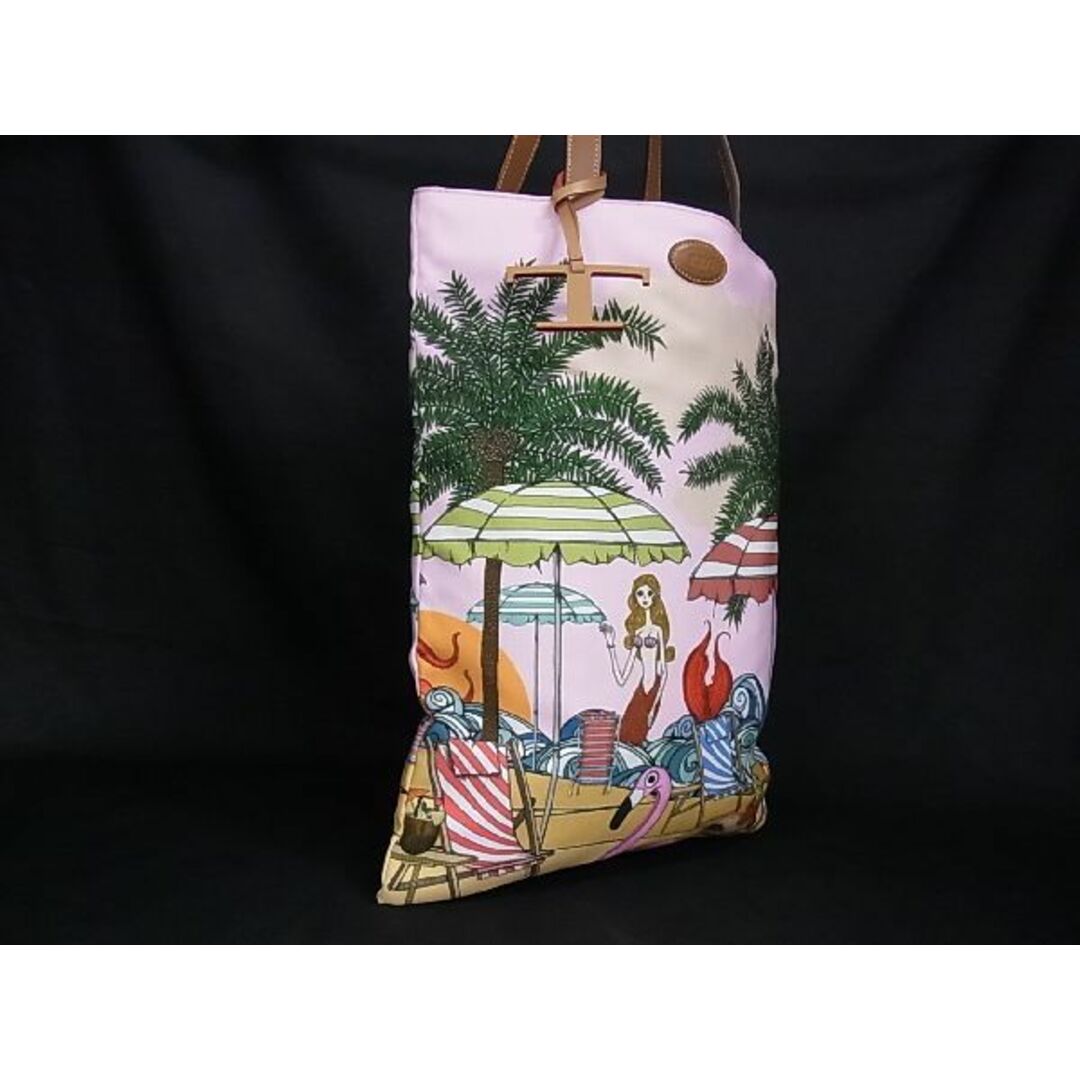 ■極美品■ TODS トッズ トッズアイランド アンドレア タレラ キャンバス トート ショルダーバッグ レディース ピンク系 AM6131