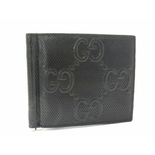 グッチ(Gucci)の■新品■未使用■ GUCCI グッチ 676656 レザー マネークリップ付き 二つ折り 財布 ウォレット 札入れ メンズ ブラック系 AK5699 (長財布)