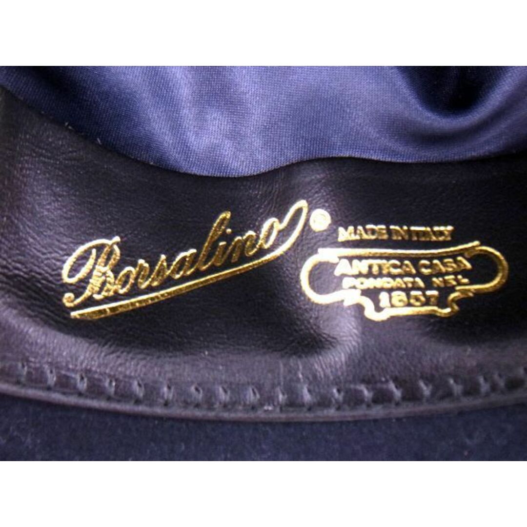 □極美品□ BORSALINO ボルサリーノ リボン 中折れハット 帽子 メンズ