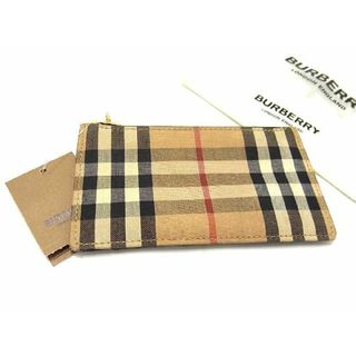 バーバリー(BURBERRY)の■極美品■ BURBERRY バーバリー ノバチェック キャンバス×レザー コインケース カード入れ 小銭入れ ベージュ系×ブラック系 CA7756 (長財布)