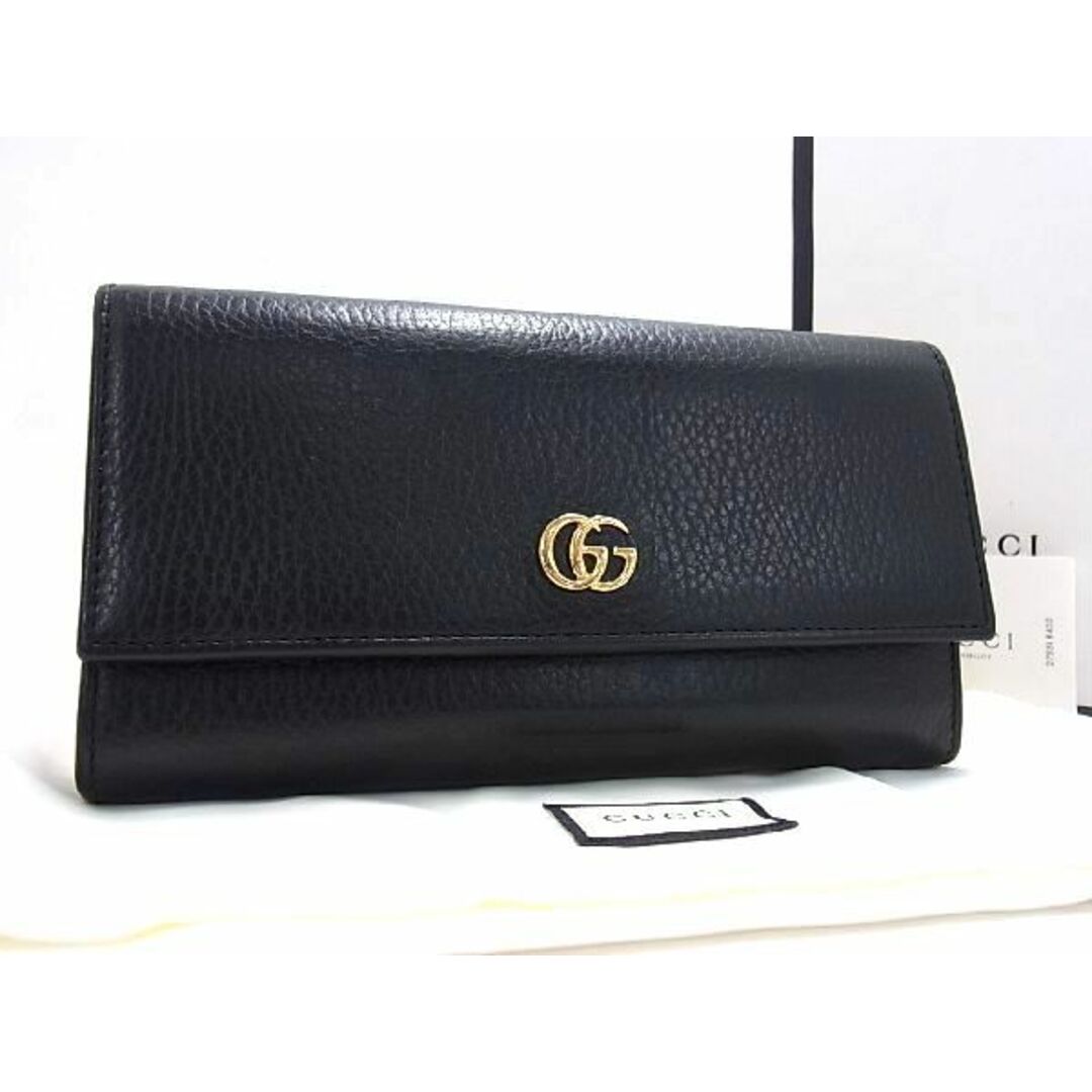 □極美品□ GUCCI グッチ 456116 GGマーモント レザー 二つ折り 長財布