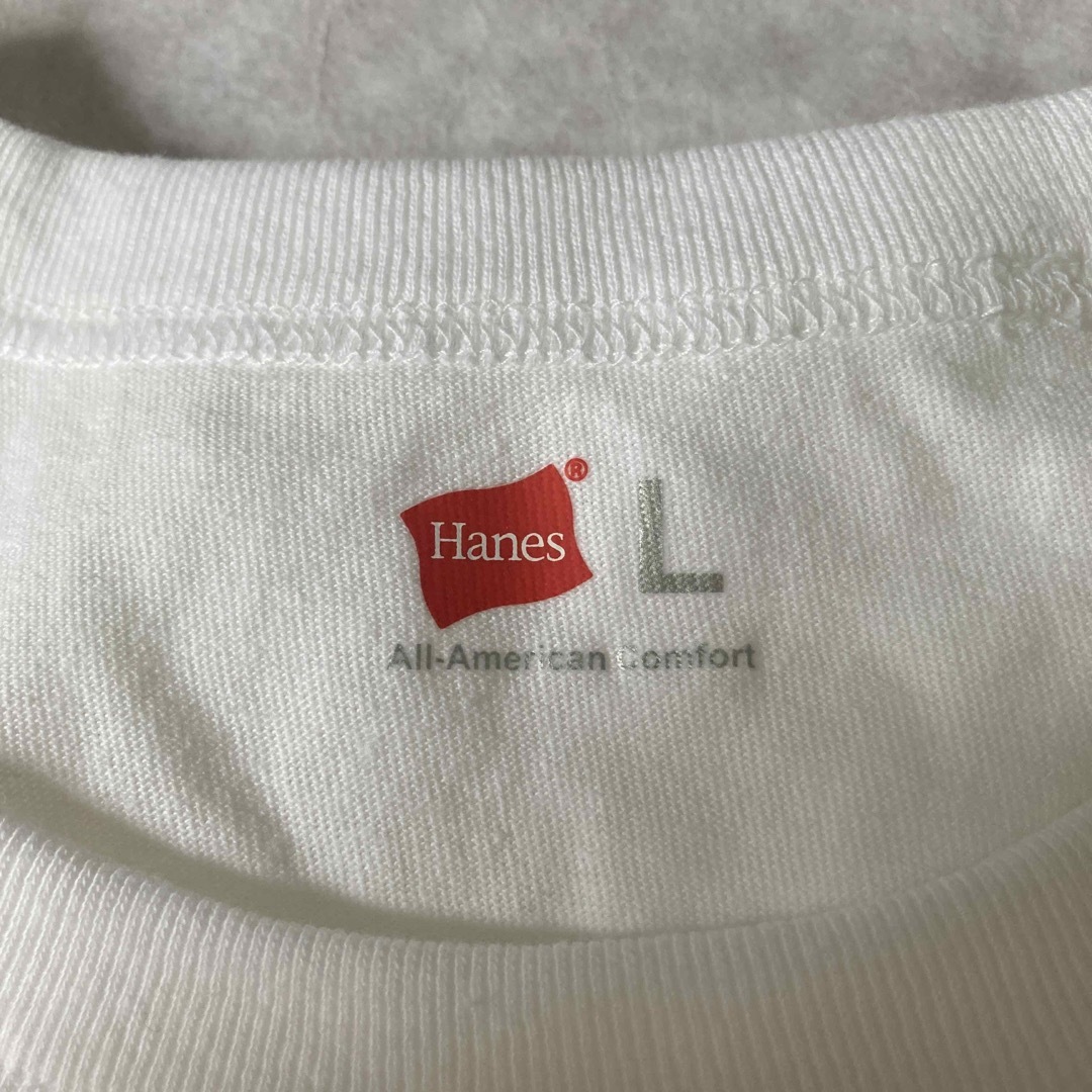 Hanes(ヘインズ)の新品 Hanes クルーネックTシャツ 23SS L 白 半袖 丸銅 無地 メンズのトップス(Tシャツ/カットソー(半袖/袖なし))の商品写真