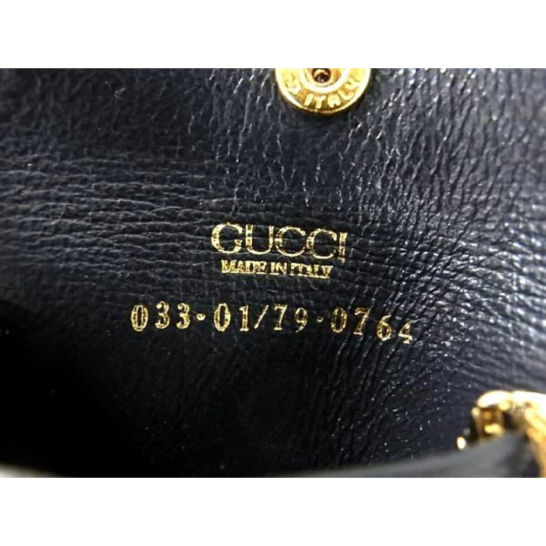 ■新品■未使用■ GUCCI グッチ 033 01/79 0764 オールドグッチ ヴィンテージ レザー チェーン 4連 キーケース 鍵入れ  ネイビー系 CA7878