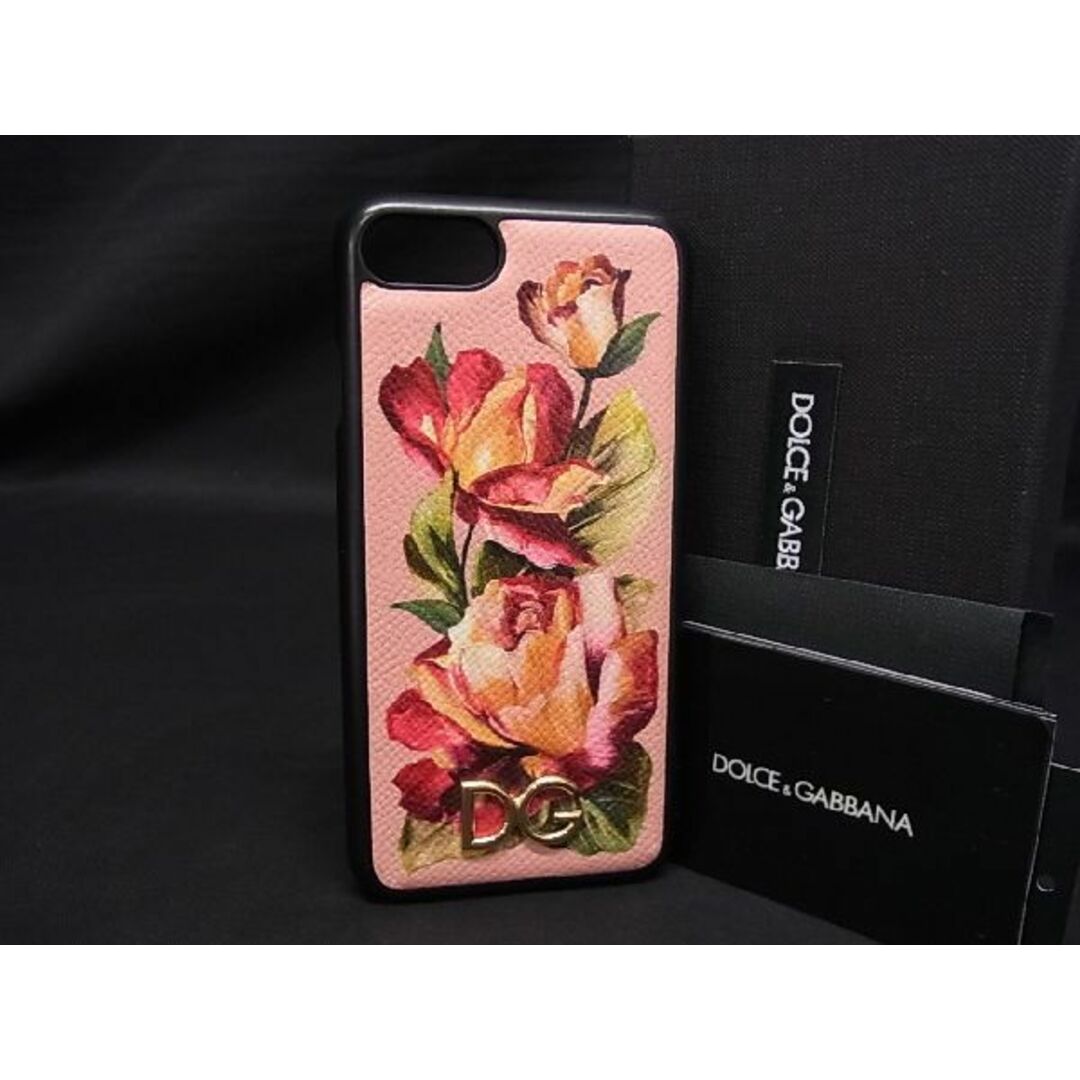 ■新品■未使用■ DOLCE&amp;GABBANA ドルチェ&amp;ガッバーナ レザー 花柄 iPhone7/8/SE対応 スマホケース アイフォンケース ピンク系 BG1356