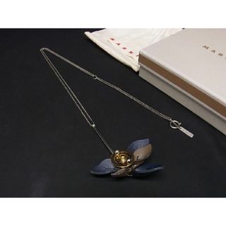 マルニ(Marni)の■新品■未使用■ MARNI マルニ レザー ネックレス ペンダント アクセサリー レディース ネイビー系×ブラウン系 AM6487 (その他)