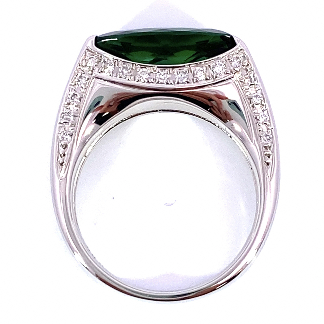 【JC4720】Pt900 天然グリーントルマリン ダイヤモンド リング レディースのアクセサリー(リング(指輪))の商品写真