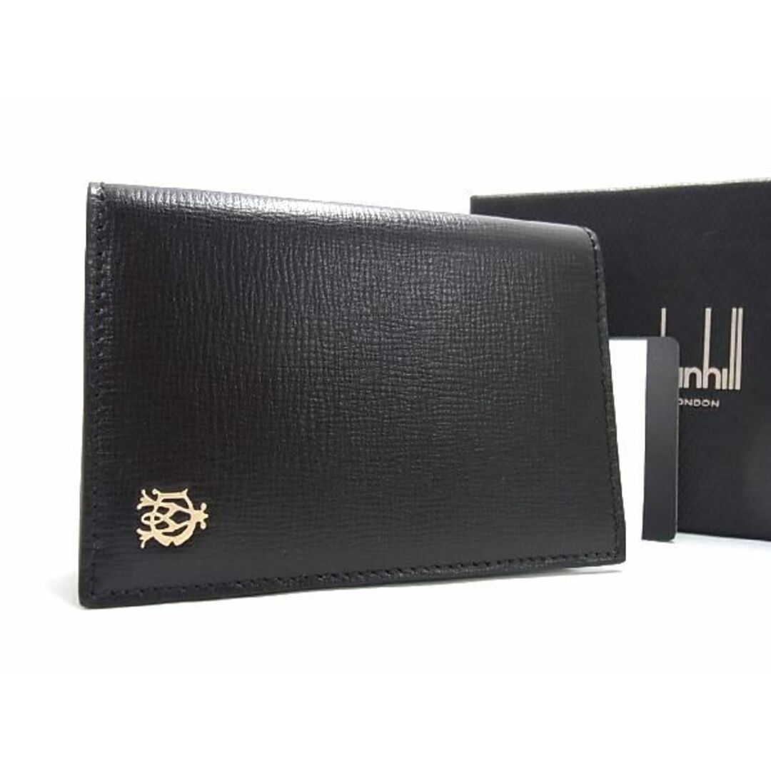 ■新品■未使用■ dunhill ダンヒル ウィンザー レザー 二つ折り カードケース カード入れ 名刺入れ メンズ  ブラック系 BD6563