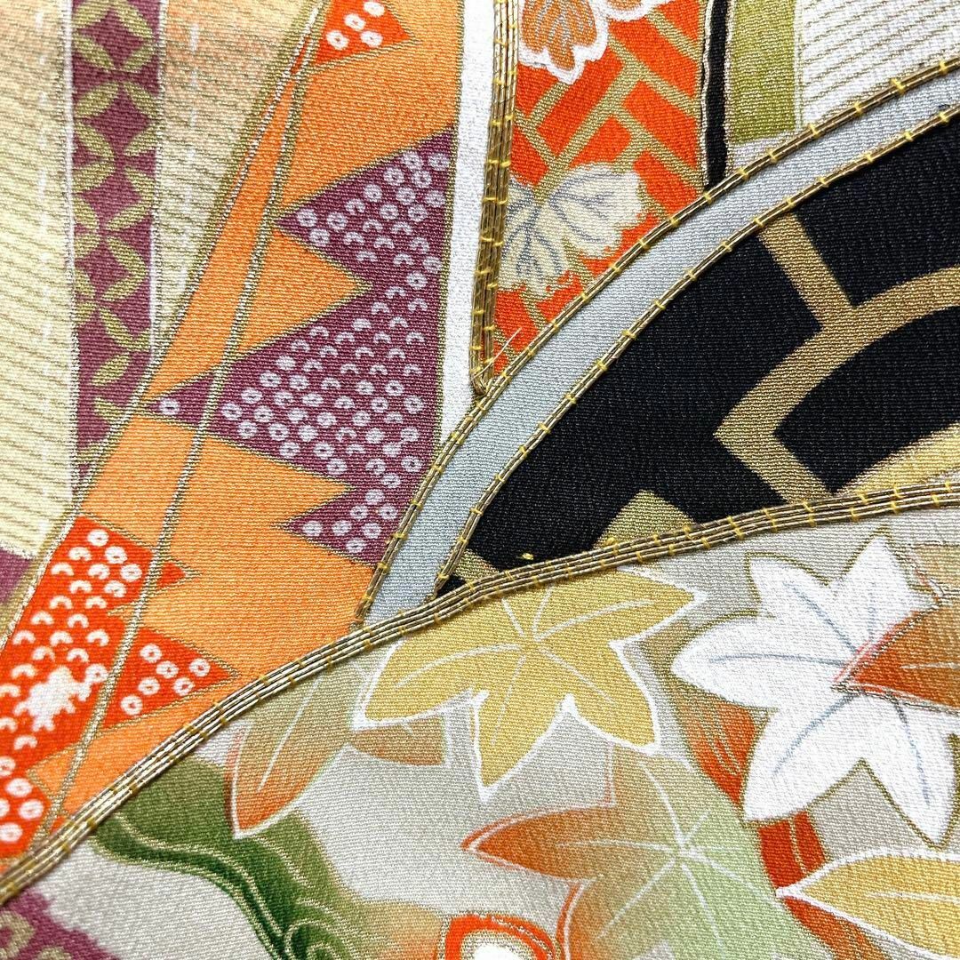アンティーク 五つ紋 金駒刺繍の黒留袖 振袖袖付き-
