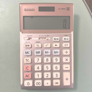 カシオ(CASIO)のCASIO JS-20WKA(ピンク)  実務電卓 12桁(オフィス用品一般)