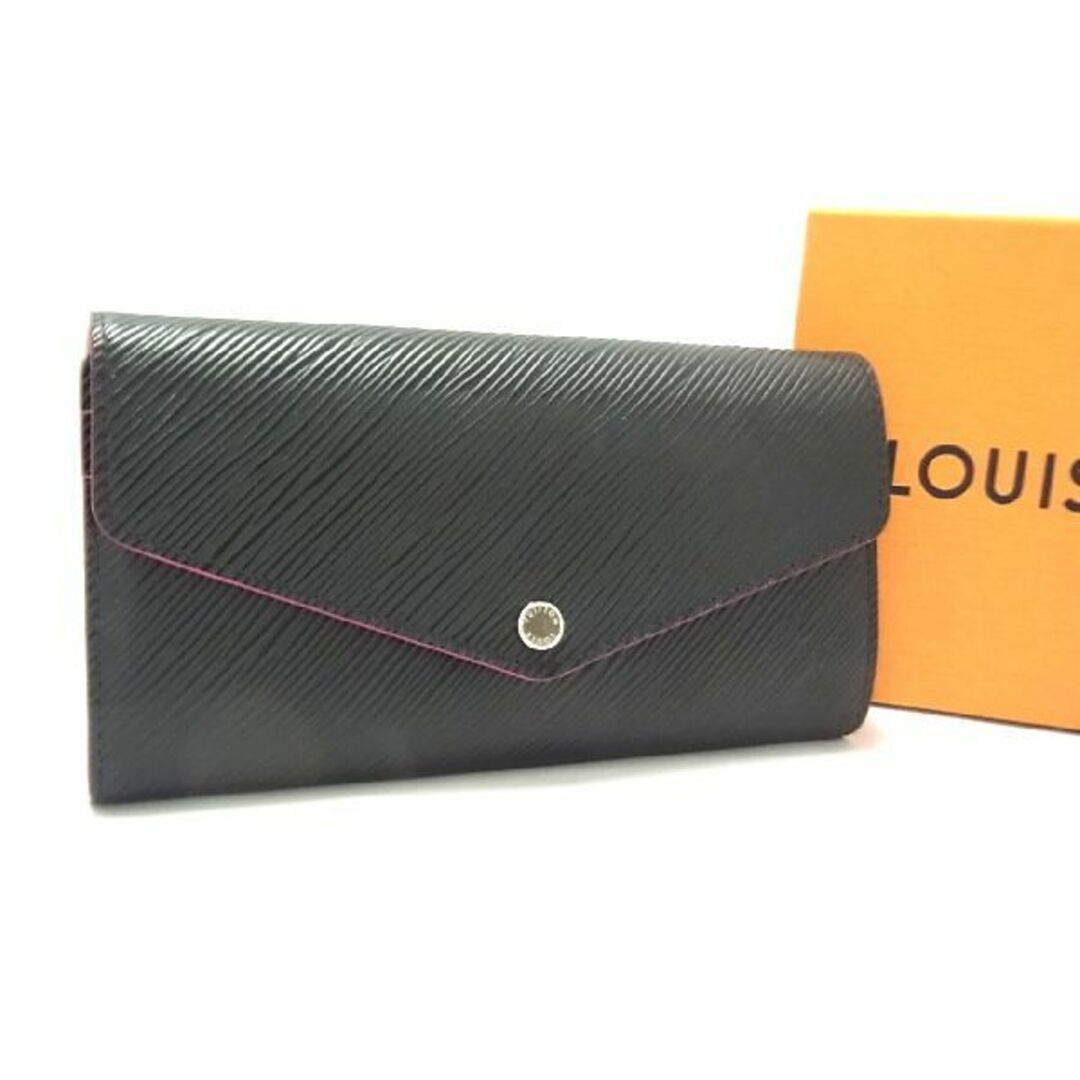 ■極美品■ LOUIS VUITTON ルイヴィトン M64322 エピ ポルトフォイユ サラ 長財布 ウォレット 小銭入れ ブラック系 AK6762