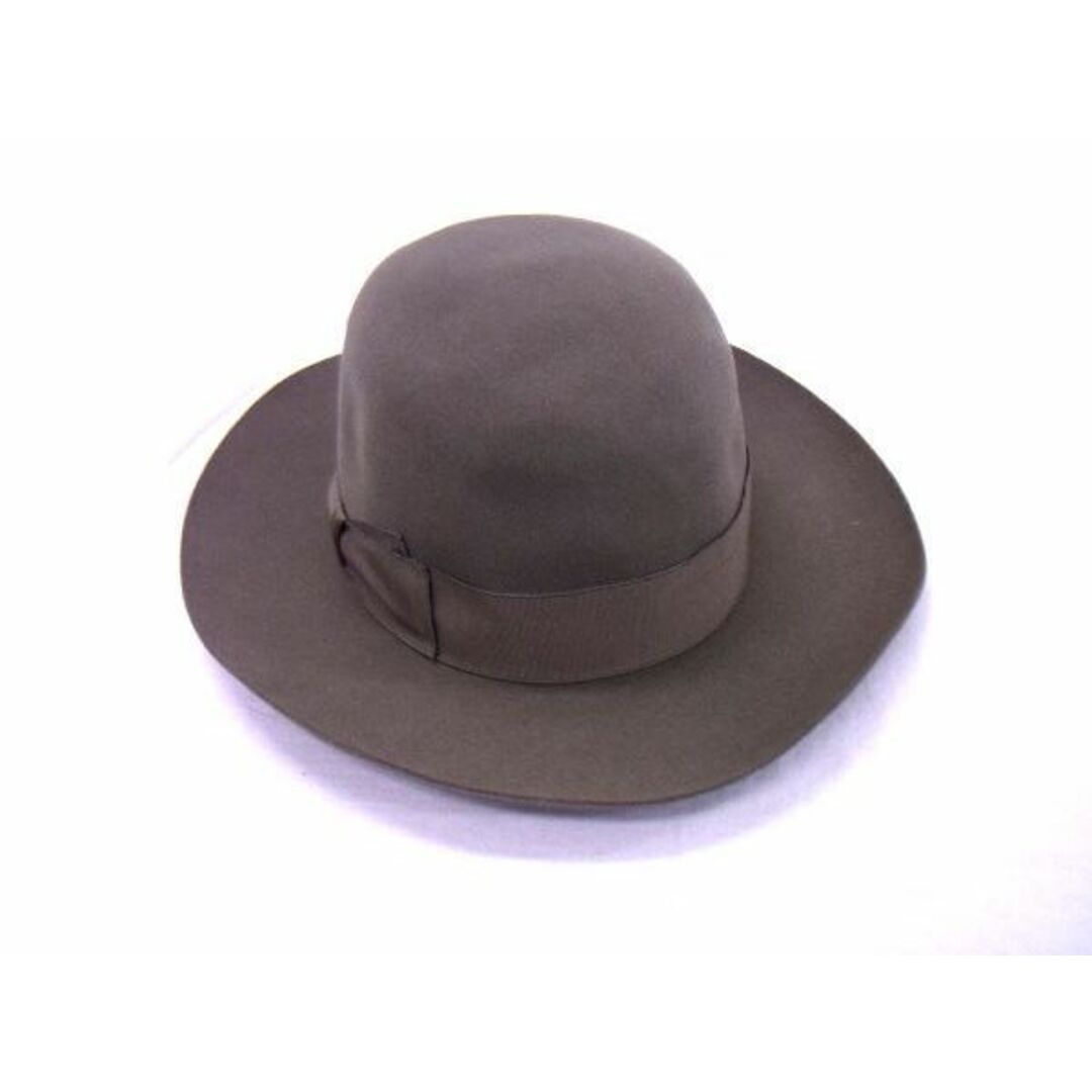 Borsalino(ボルサリーノ)の■新品同様■ BORSALINO ボルサリーノ フェルト リボン 帽子 ハット 表記サイズ57 メンズ レディース グリーン系 AL7456  メンズの帽子(その他)の商品写真