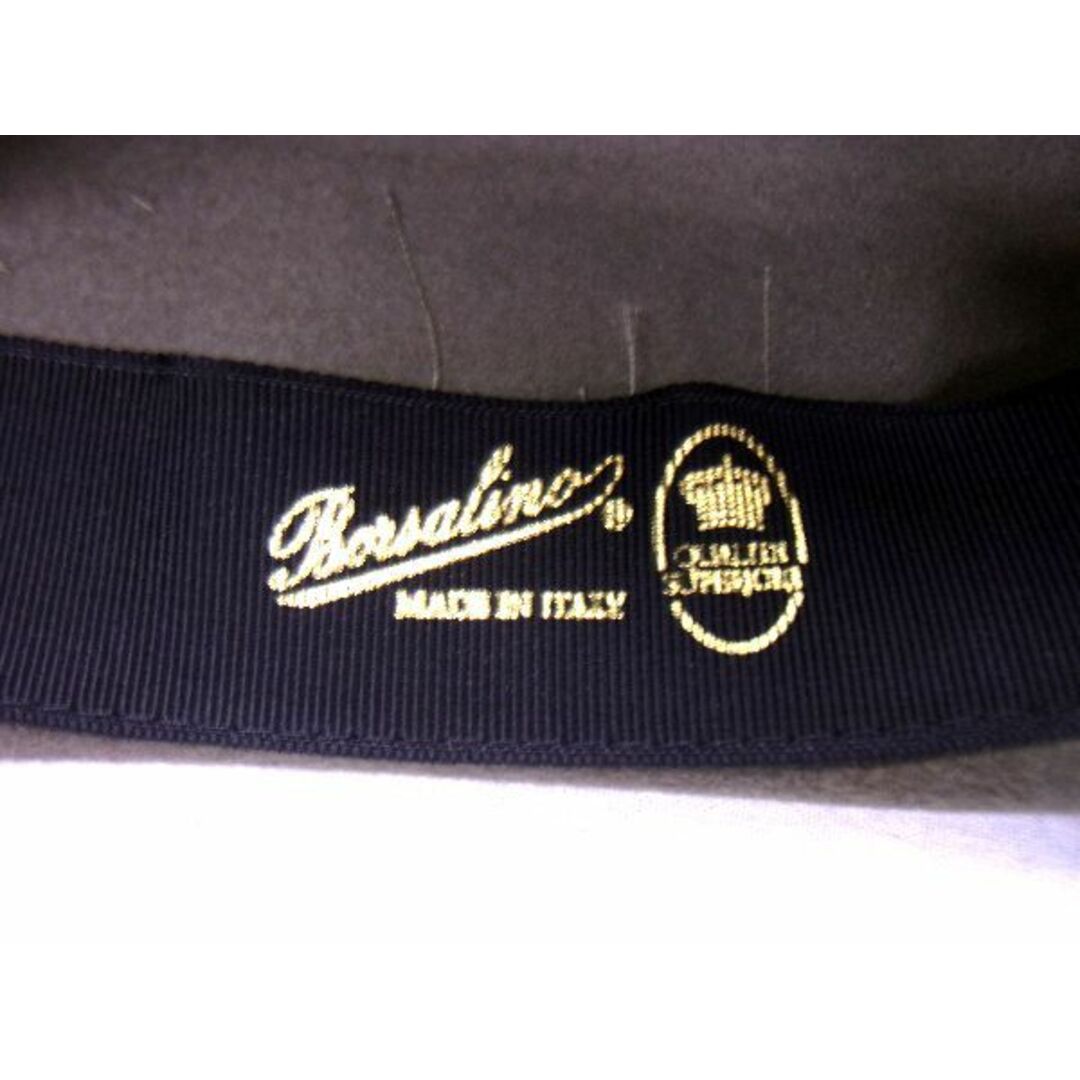 Borsalino(ボルサリーノ)の■新品同様■ BORSALINO ボルサリーノ フェルト リボン 帽子 ハット 表記サイズ57 メンズ レディース グリーン系 AL7456  メンズの帽子(その他)の商品写真