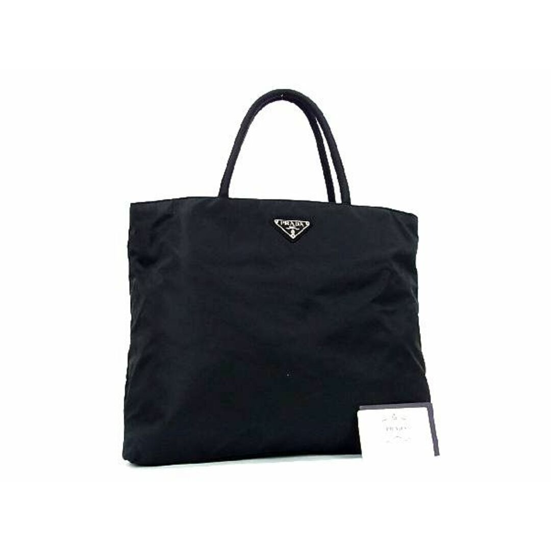 ■極美品■ PRADA プラダ B7354 テスートナイロン トートバッグ ハンドバッグ レディース ブラック系 AN8369