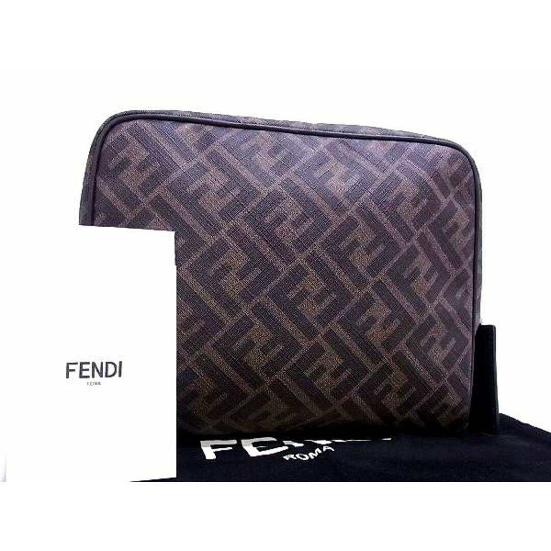 ■新品■未使用■ FENDI フェンディ PVC クラッチバッグ セカンドバッグ ポーチ レディース メンズ ブラウン系 AN2292