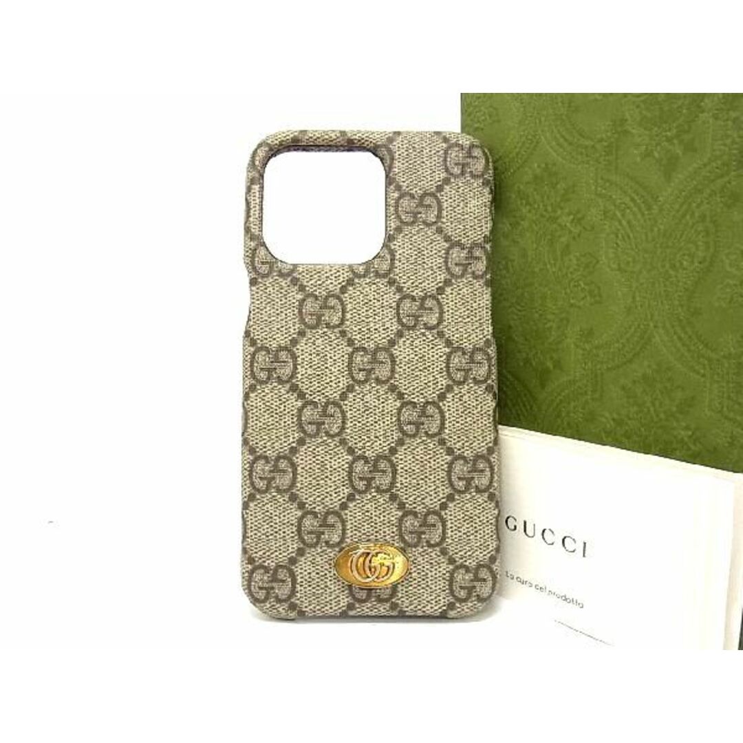 Gucci(グッチ)の■新品■未使用■ GUCCI グッチ 701332 GGマーモント GG柄 PVC iPhone13 Pro 対応 スマホケース アイフォンケース ブラウン系 AN5011 メンズのファッション小物(その他)の商品写真