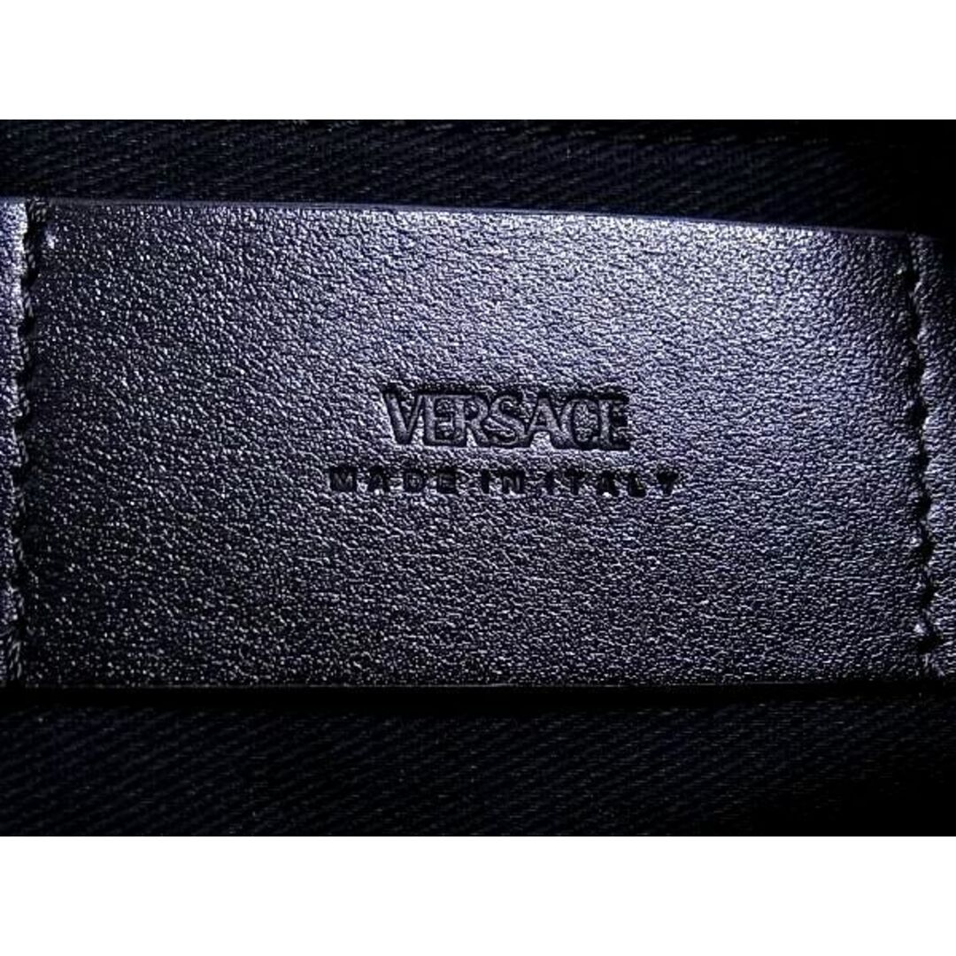 ■新品■未使用■ VERSACE ヴェルサーチ ラ グレカ PVC クラッチバッグ セカンドバッグ メンズ ブラック系×グレー系 AL8851
