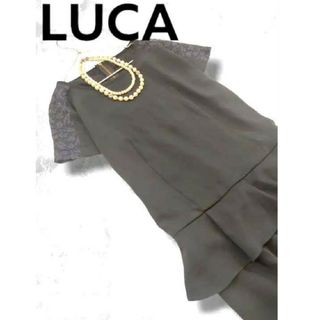 ルカ(LUCA)のLUCA  オールインワンブラック 肩レース♡ウエストフリル  日本製(オールインワン)