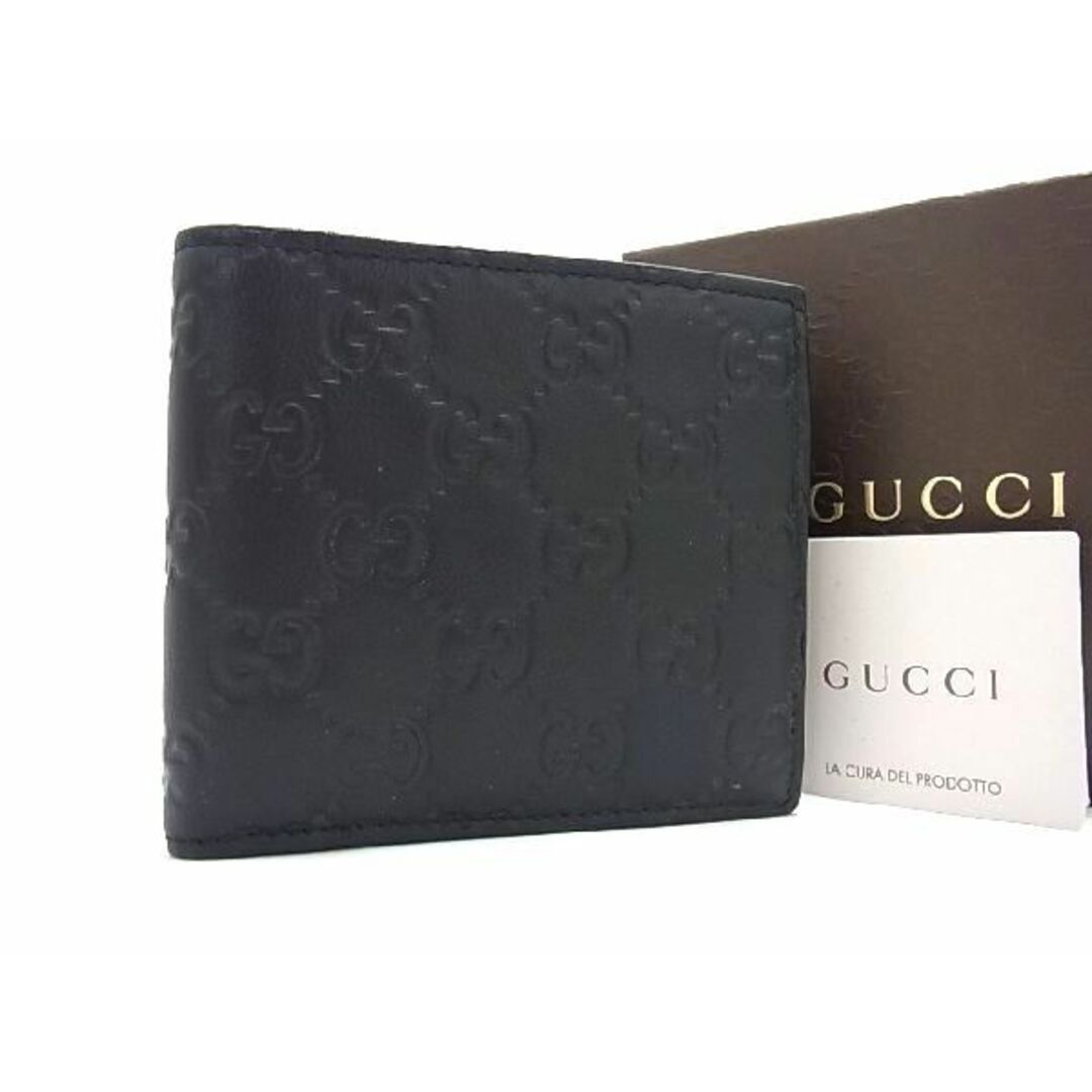 □極美品□ GUCCI グッチ 146223 グッチシマ レザー 二つ折り 財布 ...