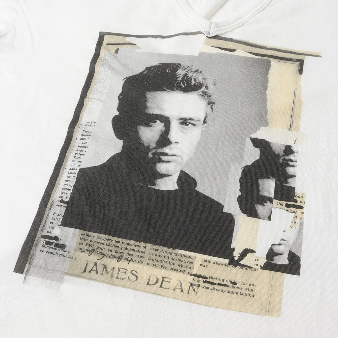 DOLCE&GABBANA ドルチェ&ガッバーナ Tシャツ サイズ:46 James Dean フォト グラフィック コラージュ Vネック 半袖  Tシャツ G8U39T G7FR6 12AW ジェームス ディーン ホワイト 白 イタリア製 トップス カットソー 【メンズ】【中古】