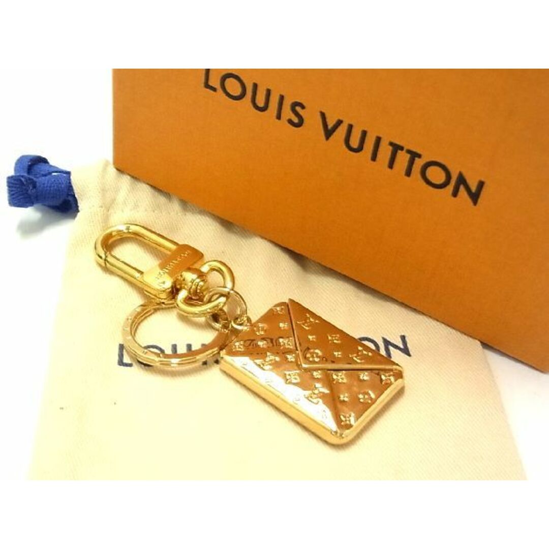 LOUISVUITTONの■極美品■ LOUIS VUITTON ルイヴィトン M67400 ポルトクレ ラブ ノート エンヴェロープ キーホルダー キーリング ゴールド系 AK6094